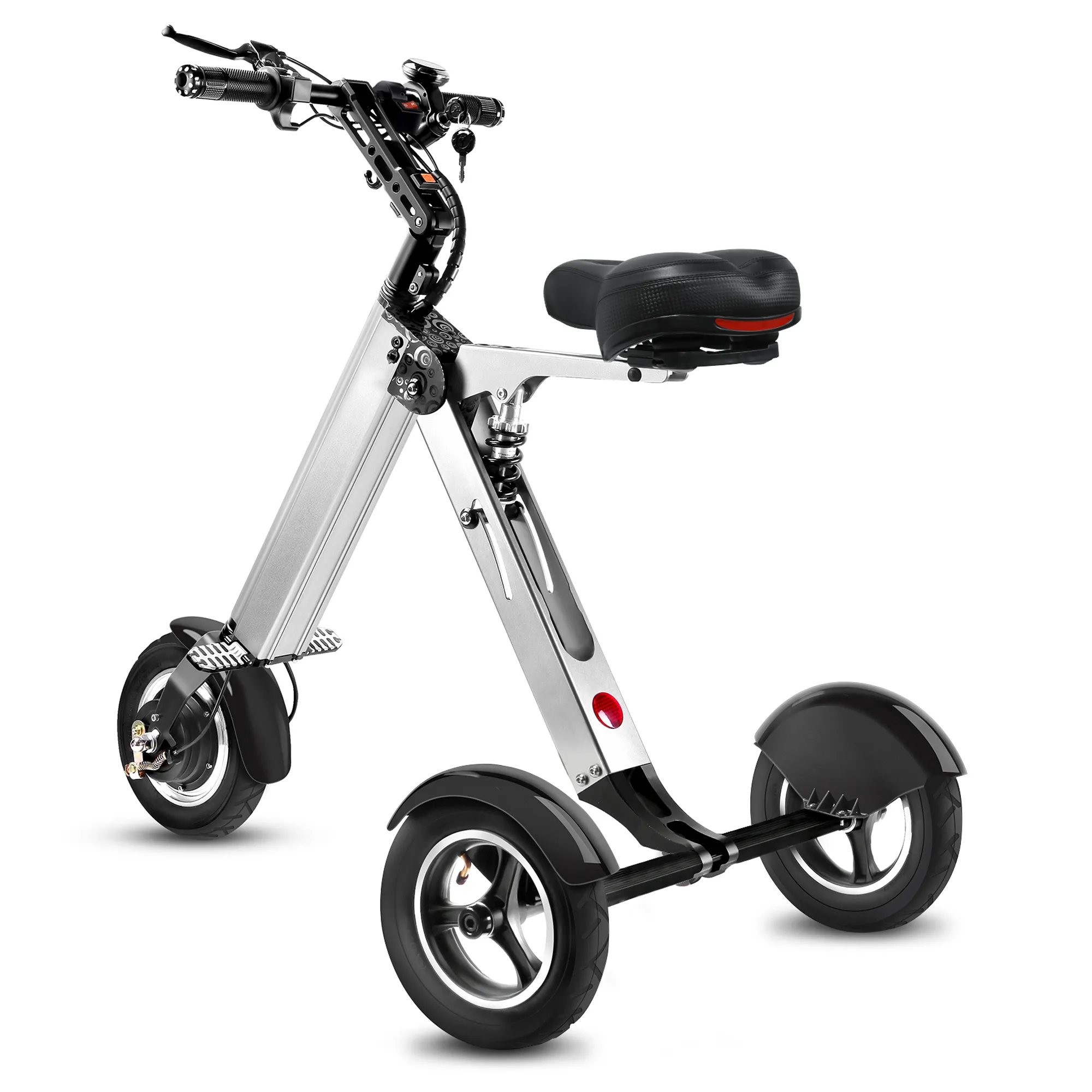 TOPMATE ES32 Elektrische scooter Mini driewieler voor volwassen, vouwen elektrische mobiliteitsscooter met 10 inch pneumatische banden