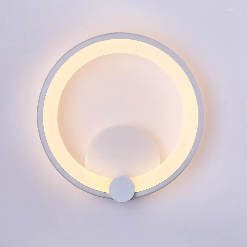 Appliques murales lampe moderne chevet Simple salon chambre allée cercle en forme d'économie d'énergie acrylique Led vanité lumière