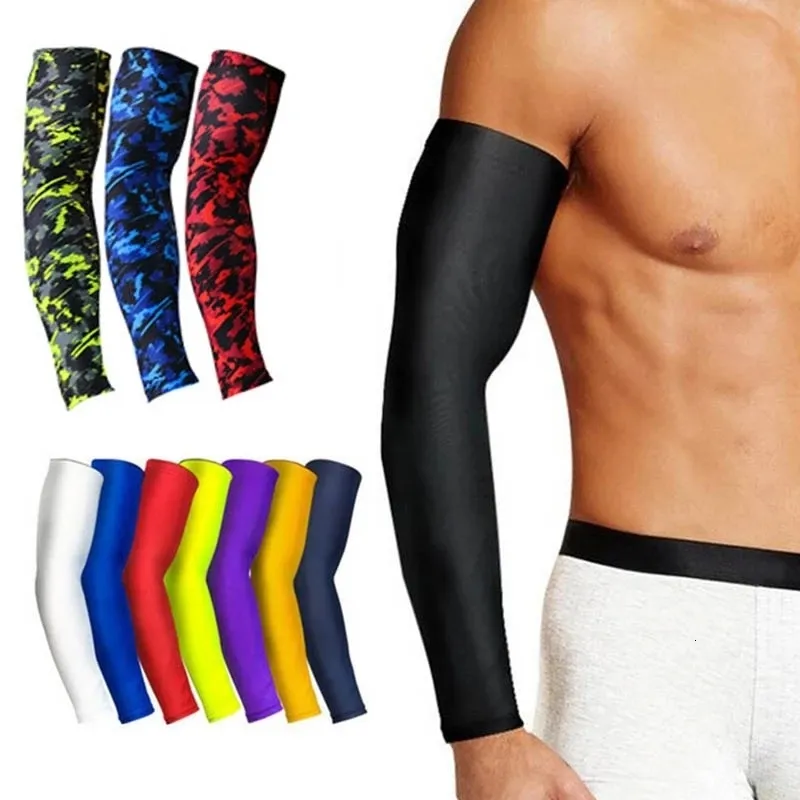 Arm Leg Warmers Breathable Quick Dry UV Protection Running Sleeves Basketball Elbow Pad Fitness Armguards Sports Cycling 230524