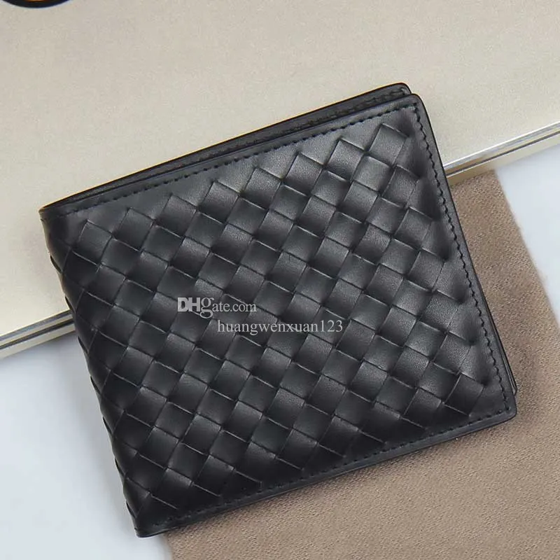 erkek tasarımcı cüzdan en kaliteli kart tutucu hakiki deri küçük cüzdan İtalyan tarzı dokuma çanta orijinal inek derisi siyah kart sahibi Basit bozuk para çantası