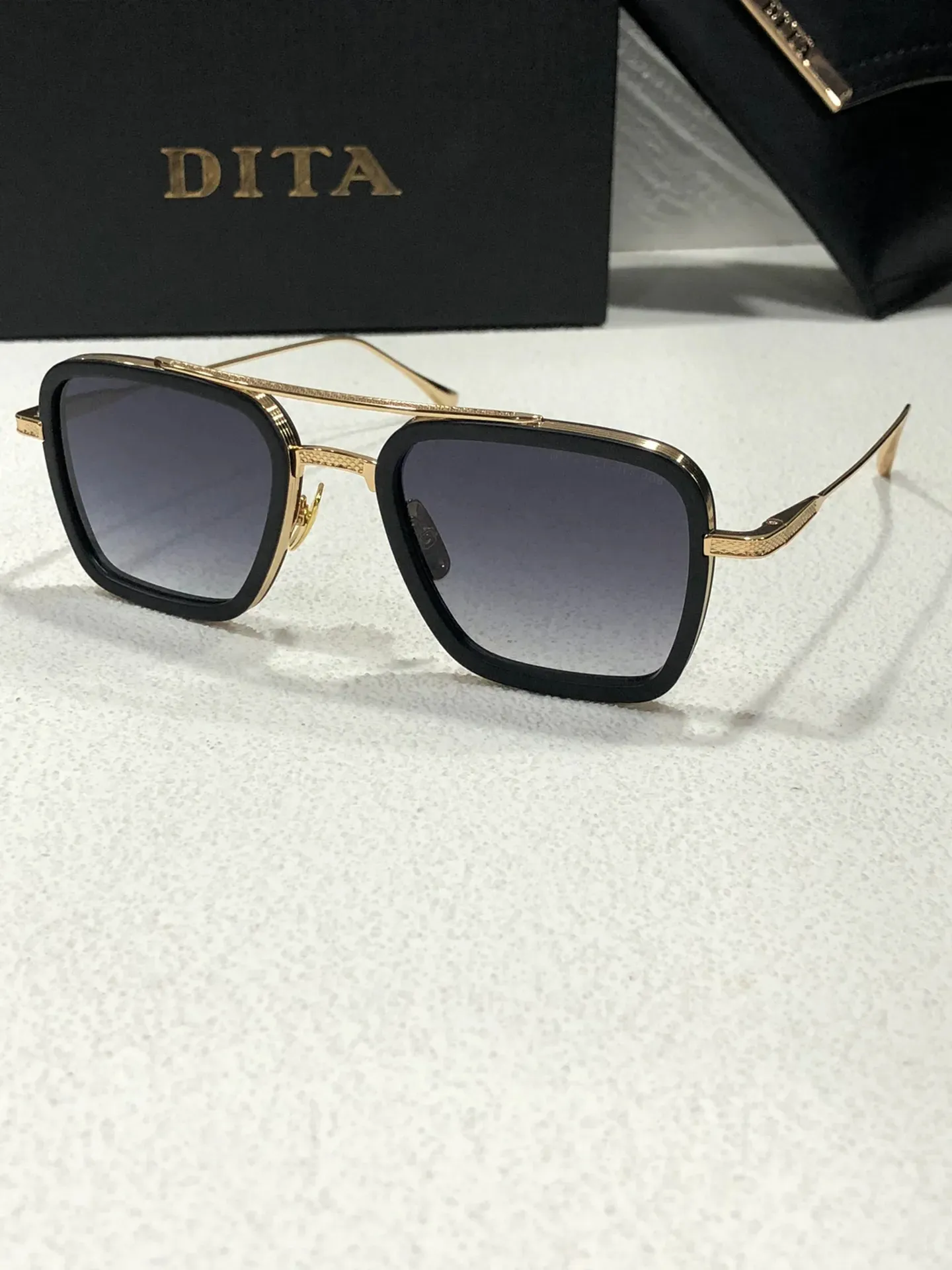 Original A DITA FLIGHT 006 Designer-Sonnenbrille, modische Retro-Markenbrille, modisches Design, Damen-Sonnenbrille aus Metall mit Etui