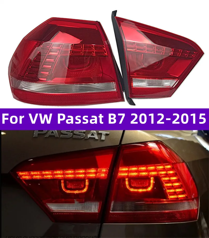 Bil LED-bakljus för VW Passat B7 2011-20 15 Passat US VERSION LED BAKTLAMA BRAKE REVERSE TURS SIGNECH LIGHT LIGHTS