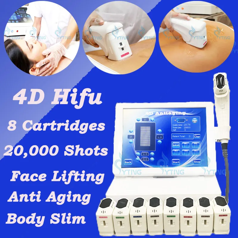 Nyaste multifunktion Anti-Wrinkle 4D 3D HIFU Face Lyftmaskin Hög intensitet Fokuserad ultraljud Kropp ansiktshud åtdragning behandling