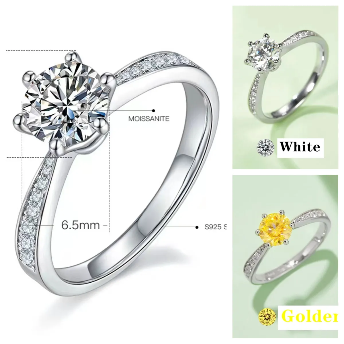 Pierścienie miłosne Designer Pierścień para biżuterii luksusowy projektant Złoty niebieski różowy biały pierścień moissanite żeński srebrzysty pierścień proste ramię M21a