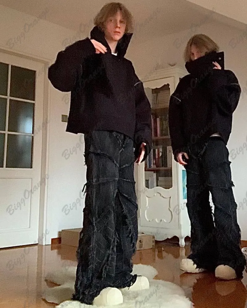 Black Punk Mens Witchery Jeans Old Cargo West Oversized Black Punk Mens Witchery Jeans Old Cargo West Oversized