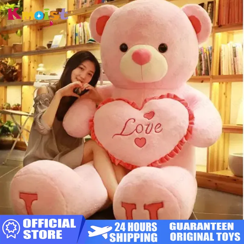 Plüschpuppen 100 cm groß I LOVE YOU Teddybär Plüschtier Schönes riesiges ausgestopftes weiches Bärenpuppenliebhaber-Bärchen-Kinderspielzeug-Geburtstagsgeschenk für Freundinnen 230525