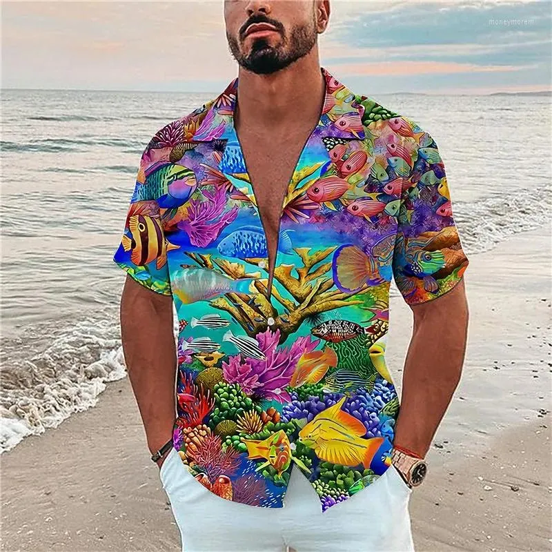 Chemises décontractées pour hommes Chemise pour hommes Été Hawaiian Skull Pineapple Graphic Prints Short Sleeve Button-Down Print Clothing