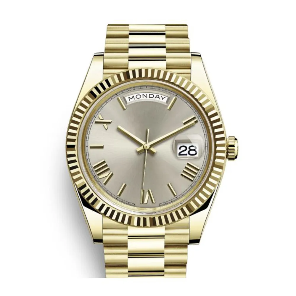 Relógio masculino de 40mm, movimento automático, mecânico, pulseira de aço inoxidável, luminoso, à prova d'água, relógios de pulso da moda