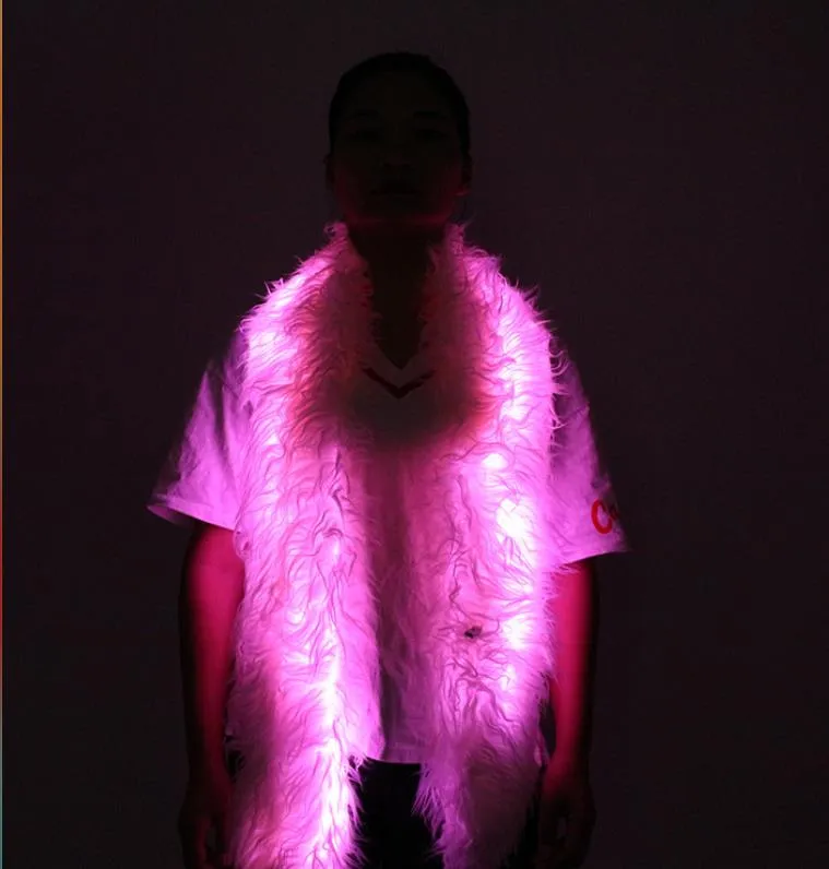 Glowing Faux Fur Scarf For Rave Dance Party LED Light Up Boa Design Unisex  Stage Costume Accessory From Jessie06, $15.45