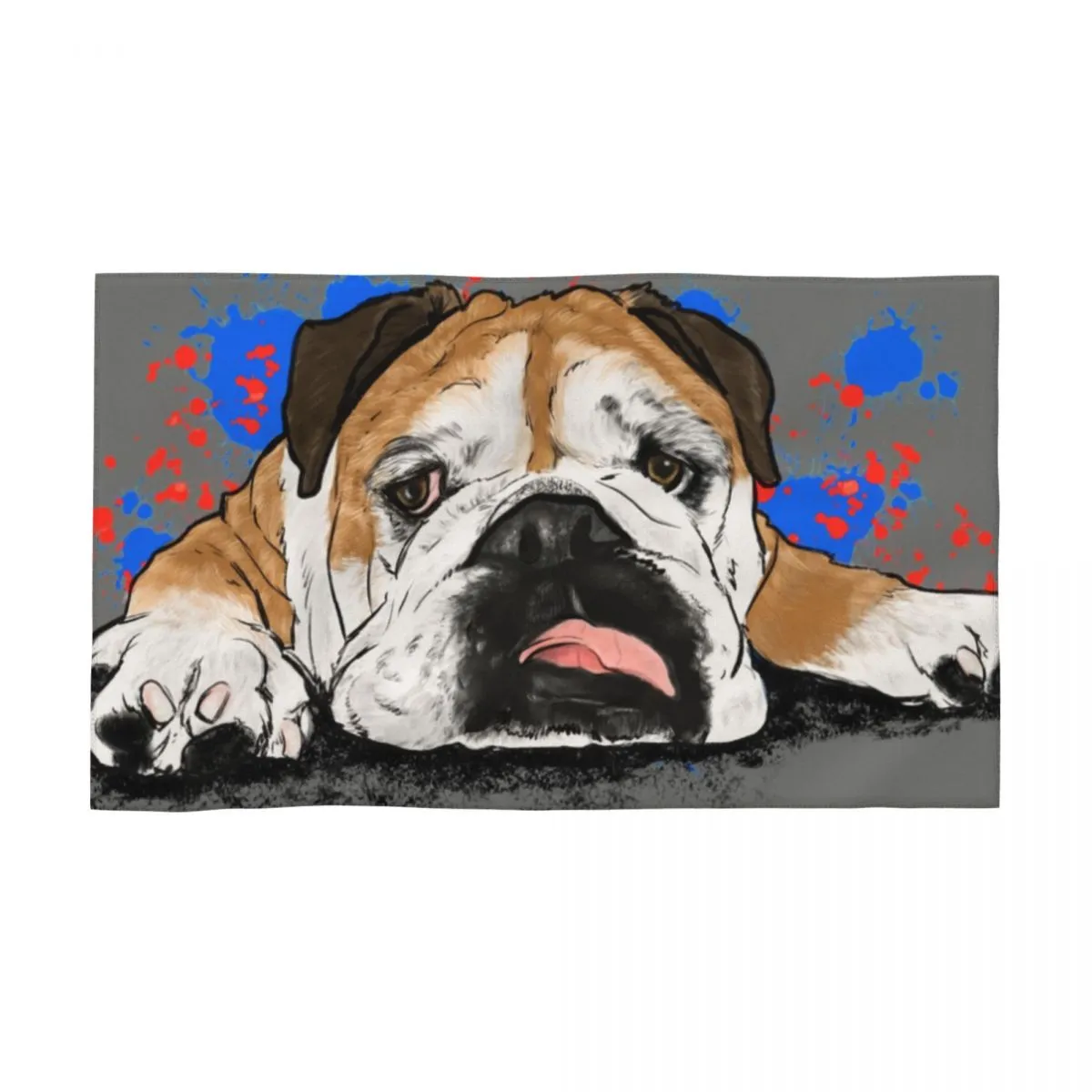 Serviette de visage en coton super doux pour chien drôle Serviettes de douche bouledogue anglais à séchage rapide