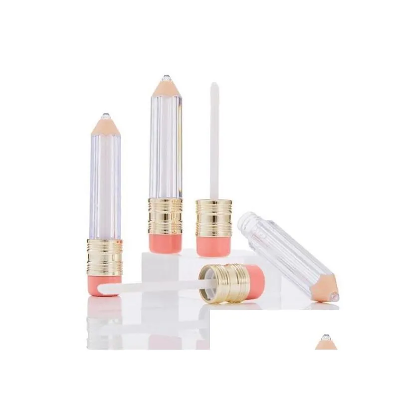 Emballage Bouteilles En Gros Crayon En Forme De Brillant À Lèvres Transparent Tubes En Plastique Tube Vide Baume Lipgloss Rechargeable Drop Delivery Office Schoo Dhzi9