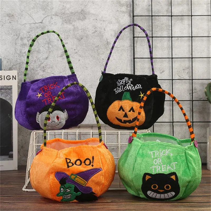 Present Wrap Halloween Candy Bag Dekorativ pumpa Kindergarten Scenarrangemang Bolsa Festa Luxo