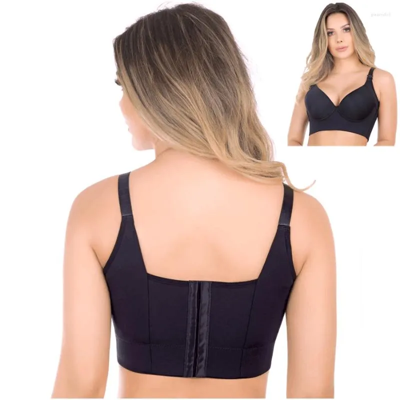 Beha plus size mode diepe beker beha volledige rugdekking push up verbergen side dikke sport comfortabel voor vrouwen