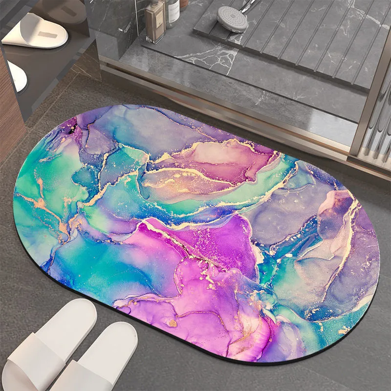 Set Bagno Diatomite Antiscivolo Set Di Tappetini In Pietra Diatomite, Ad Asciugatura Rapida Tappetino Bagno Assorbente Pietra