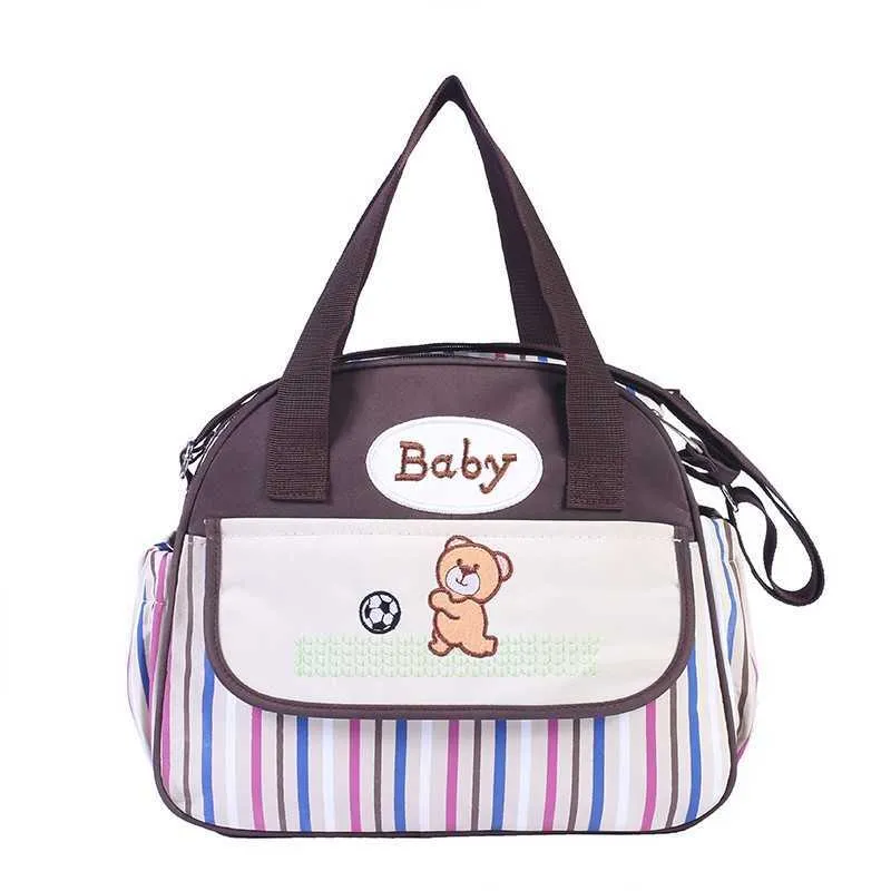 MOTOHOOD Striped Baby Diaper Bag Baby Care Nappy Bag Stroller Handbags For Moms Organizer Baby Carriage Bag 4015.530cm (3)