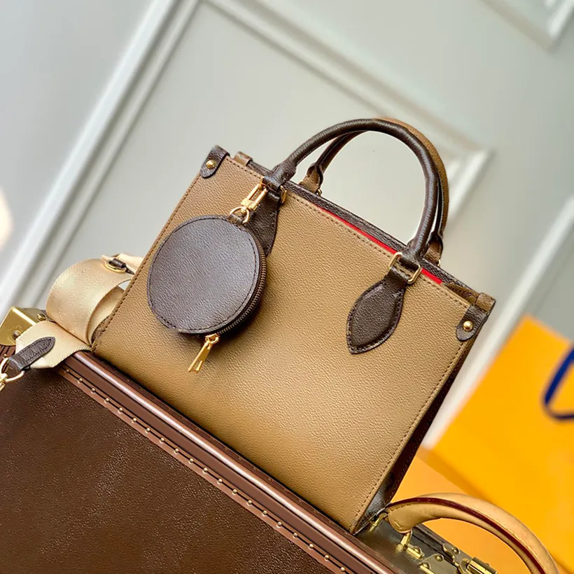 Designer Tote Bag Luxury Shopping Bag 25cm äkta läderhandväska Hög imitation axelväska med låda ZL219