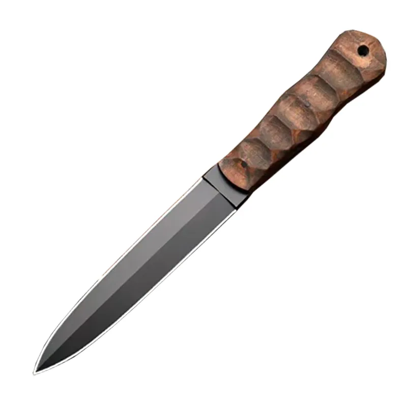 Kampanj W2527 utomhusöverlevnad Taktisk kniv 80CRV2 Double Action Titanium Coating Blade Full Tang Indian Maple Handle Fixed Blade Straight Knives With Kydex