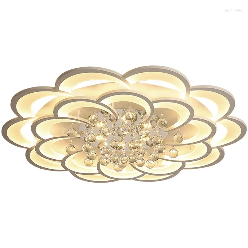 Lustres décor moderne plafonnier de luxe pétales éclairage en cristal pour salon plafonnier luminaires de chambre