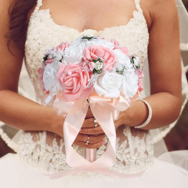 Декоративные цветы свадебная подружка невесты Свадебный букет шелковые розы искусственные невесты бутонеерские аксессуары