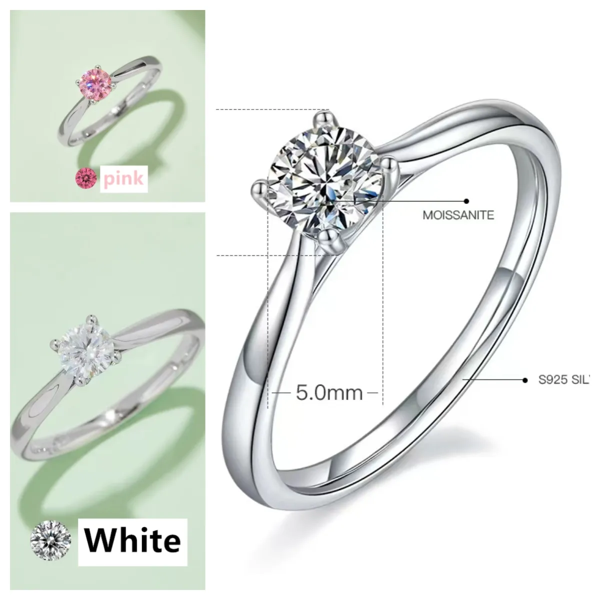 Bague Desiner bagues d'amour pour femmes bagues de créateurs bague en or rose moissanite bague diamant bule bague designer bijoux bague bagues de fiançailles en gros M02C