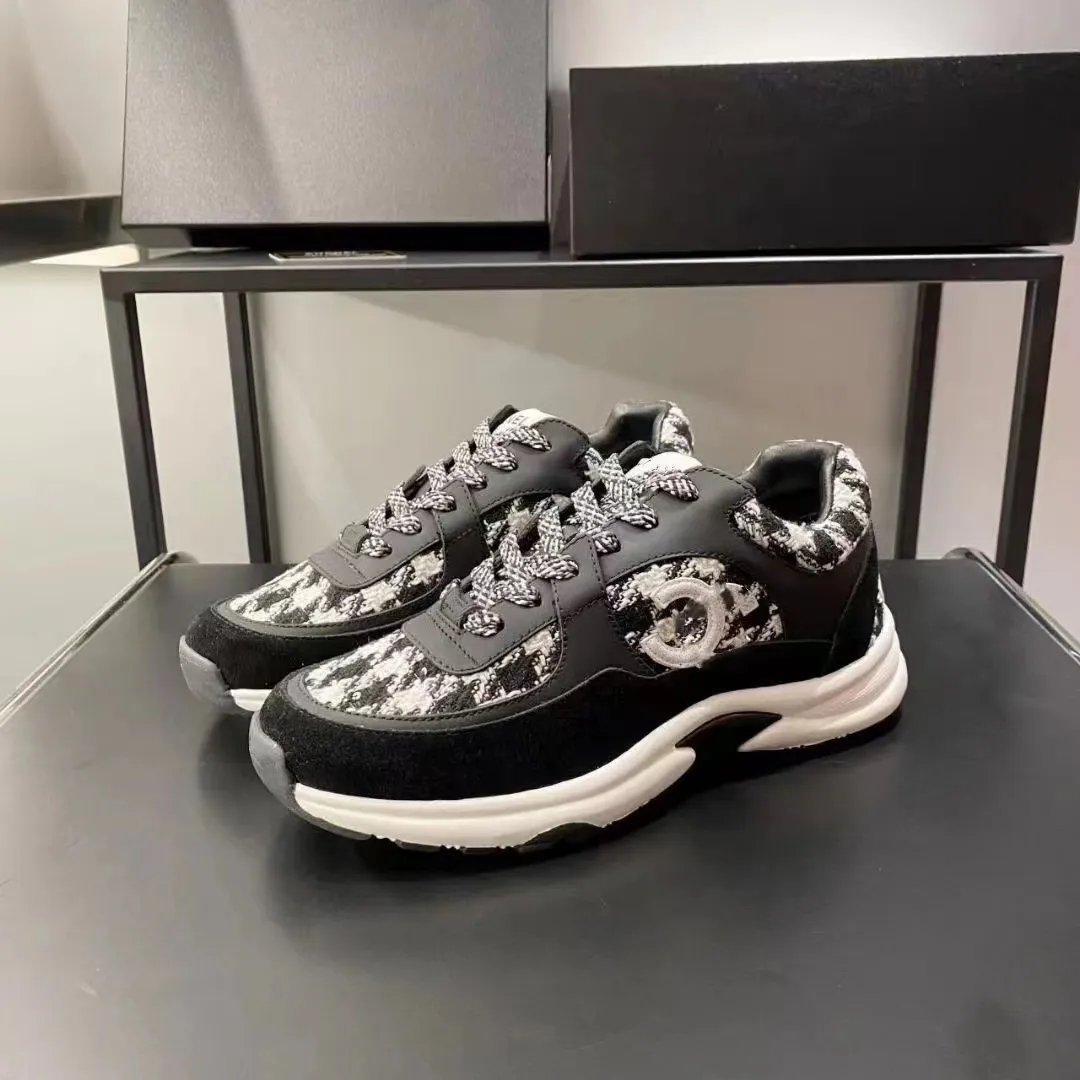 2023 Designer Chaussures de course Fashion Channel Sneakers Femmes Luxe Lace Up Sports Shoe Entra neurs occasionnels Classic Sneaker Femme Ccity asdxc