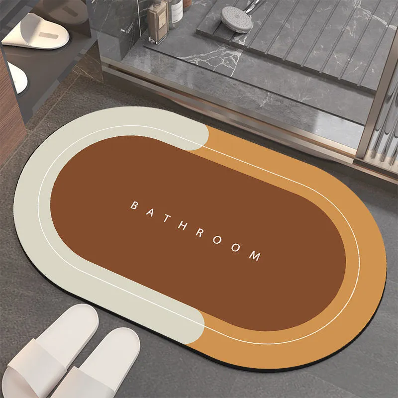 Tappetino Assorbente Antiscivolo Tappetino Da Bagno In Diatomite – Antiscivolo, Anti-Muffa, Asciugatura Rapida | Assorbe L'Acqua In 10 Secondi, Retro In Gomma Naturale Tappetino Doccia Antiscivolo Asciugatura Rapida