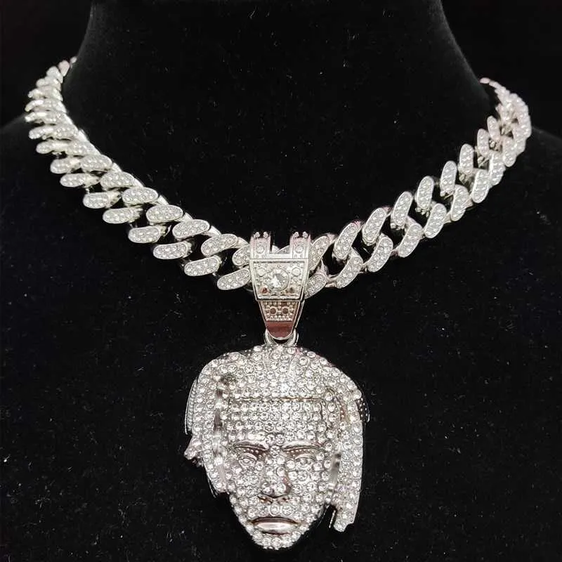 DHgate.com:Iced Out Bling Rapper Pendant Necklace with 13mm Cuban 