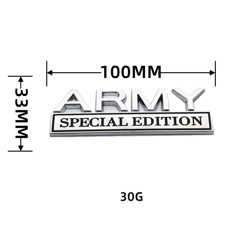 Party Decoration ARMY EDITION Car Sticker For Auto Truck 3D Badge Emblem Decal Auto Accessories 10x3.3cm