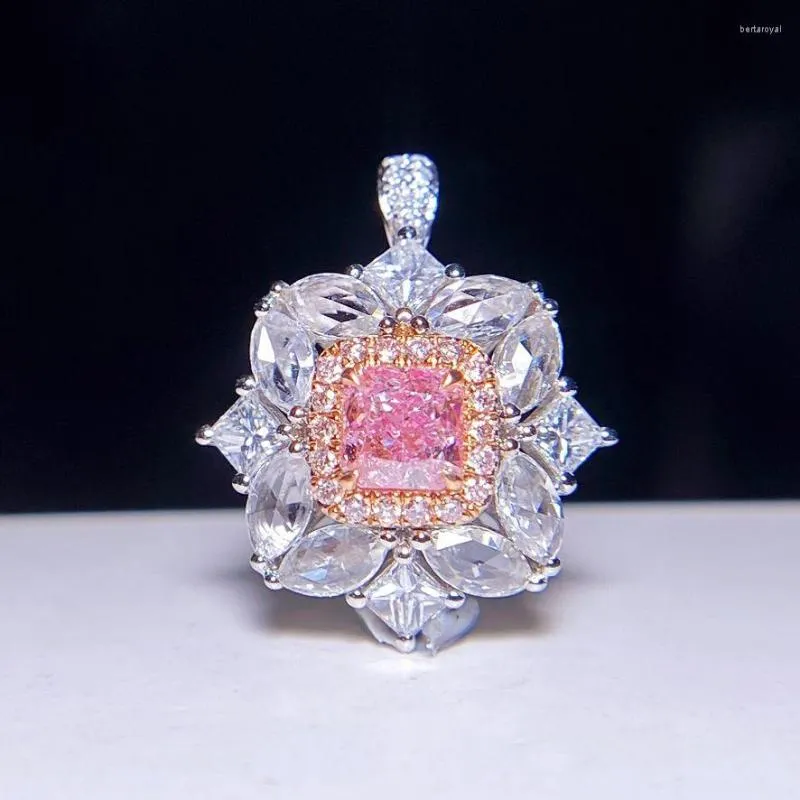 Küme halkaları gia 0.50ct 18k altın doğa açık pembe elmaslar düğün nişan kadın için kadın ince yüzük