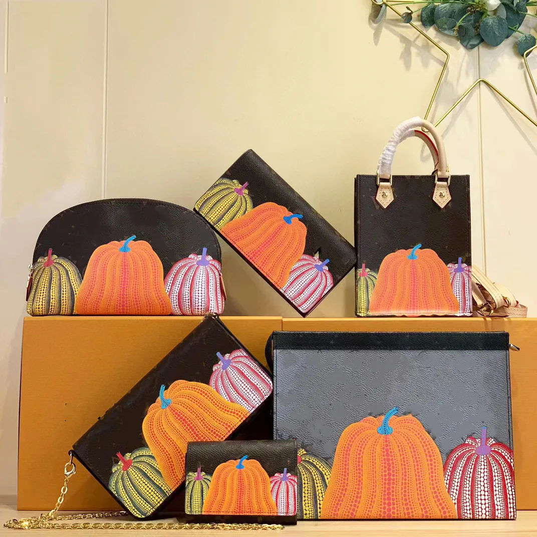 Yk Bag Yayoi Kusama Tote Bag Colorful Pumpkin Series Sac à main Speedy Designer Bag Neverefu Mm Never Onthego Masseur Bandoulière Vuton Multi Felicie Luxury Bags