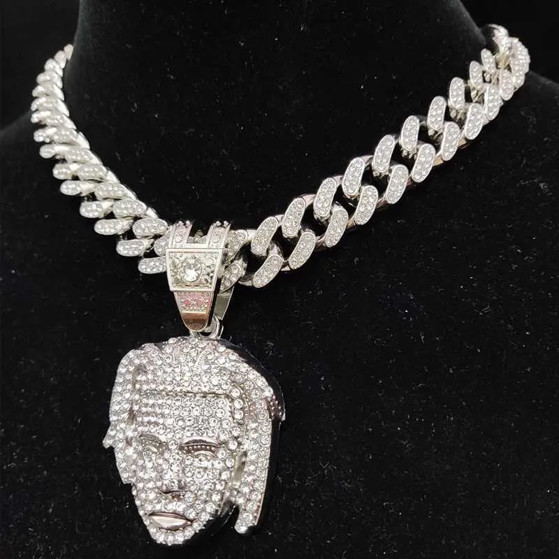 DHgate.com:Iced Out Bling Rapper Pendant Necklace with 13mm Cuban 