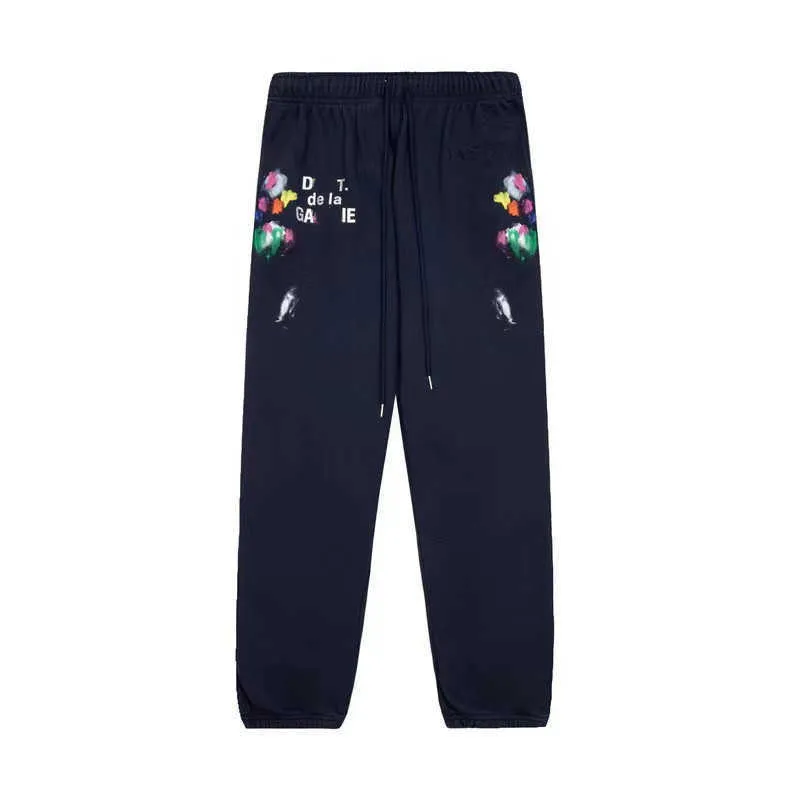 Mens galleryes dept jeans Calças galleryes dept sweatpants Manchado Letter Print Casal Feminino Casal Solto Versátil Calça Casual Reta ss23