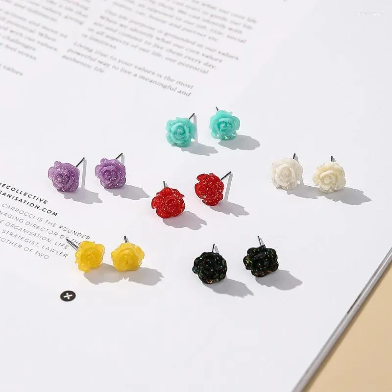 Stud -oorbellen 12 paren diverse bulk Turkije Bionic Flower Boucle Acryl Piercing Women Earring Wedding Boho Bright Jewelry 2023