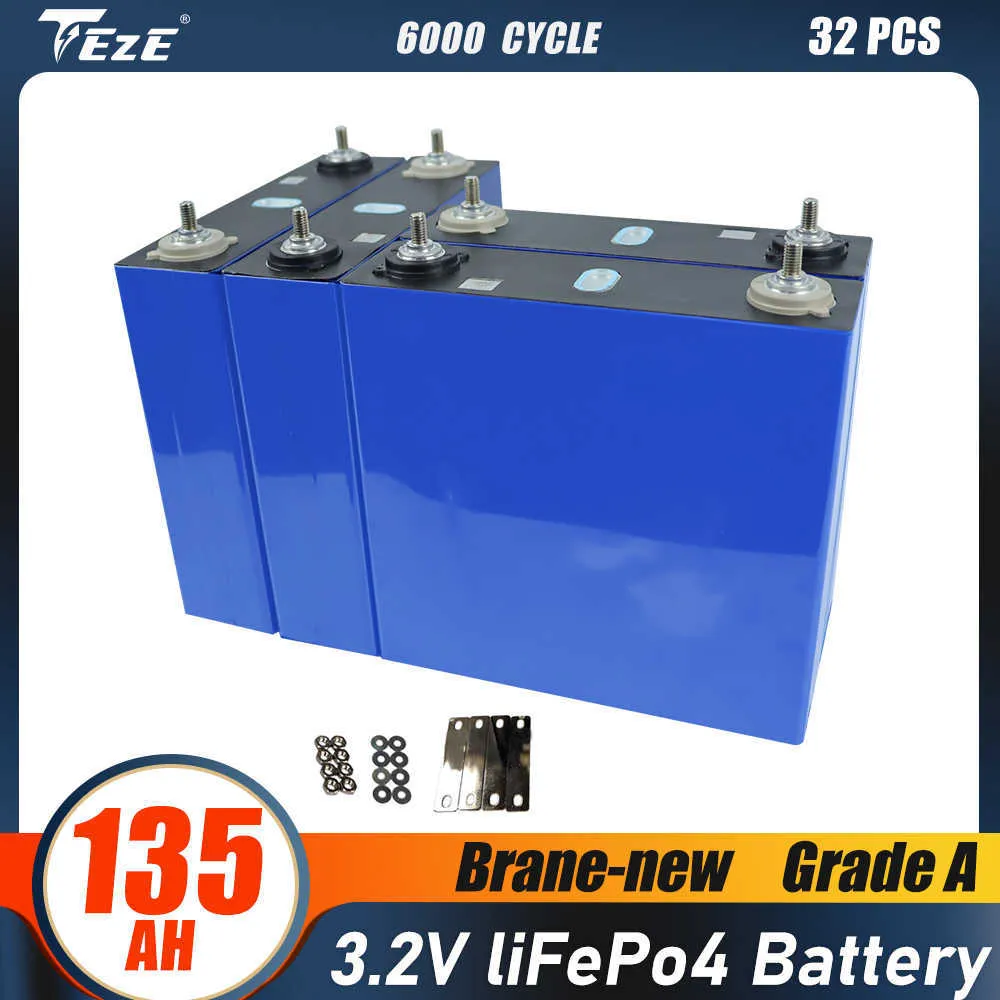 3.2V 135Ah Lifepo4 Batterie Brand New Rechargeable Cell Pack 6000 Cycle Pour RV Golf Cart Systèmes de stockage d'énergie domestique EU US PAS DE TAXE