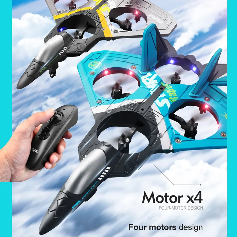 Electric/RC Aircraft Four-Rotor Drone RC Aircraft Fighter Aircraft Model Glider Foam Drone Children Primary School Boy Toy Plan 230525