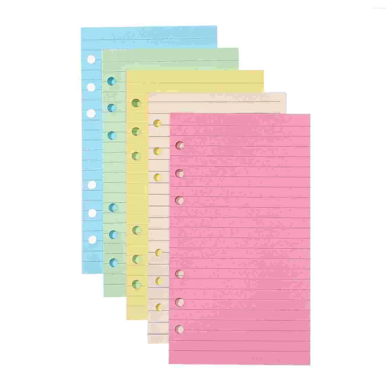Present Wrap A6 Refill Paper Ring Planner Binder Insatser Fodrade Journal Notebook Färgglad färgat löst blad för Notebok