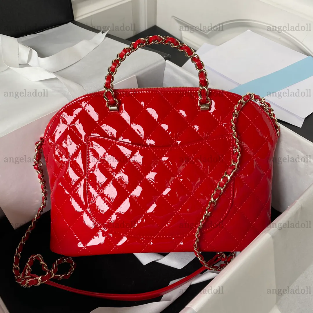 Red patent leather clutch sale
