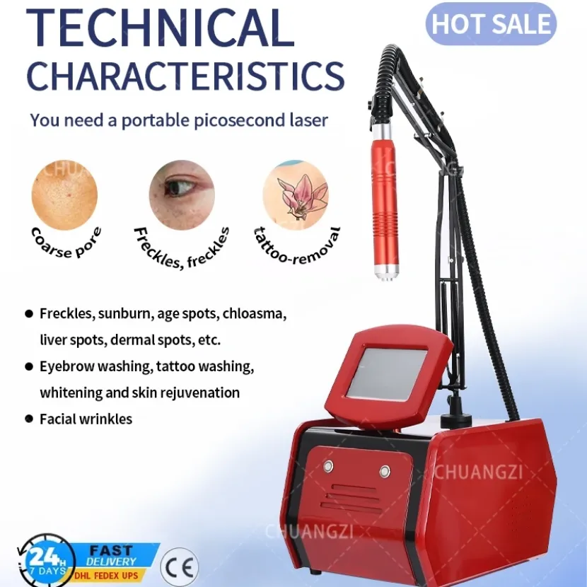 Hot Sale 1064/755/532/1320 Black Doll Head Tattoo Removal Machines Nd Yag Picosecond Freckle Laser Beauty Machine