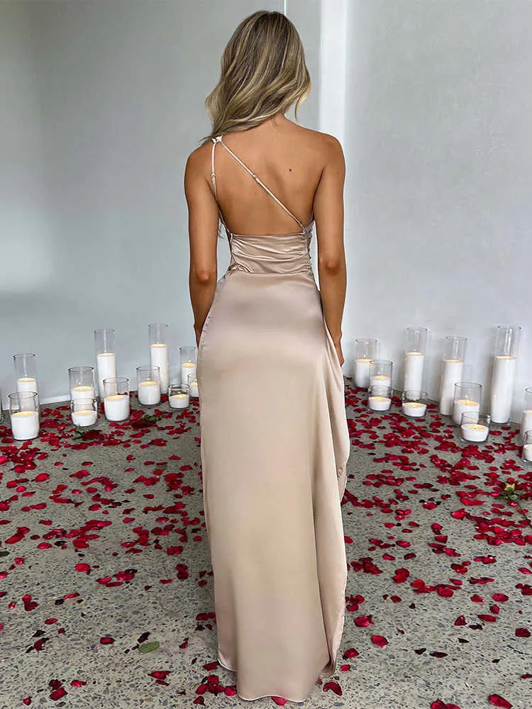chinese dress ladies Mei High Split Halter Neck Maxi Dress in Ivory main image 1