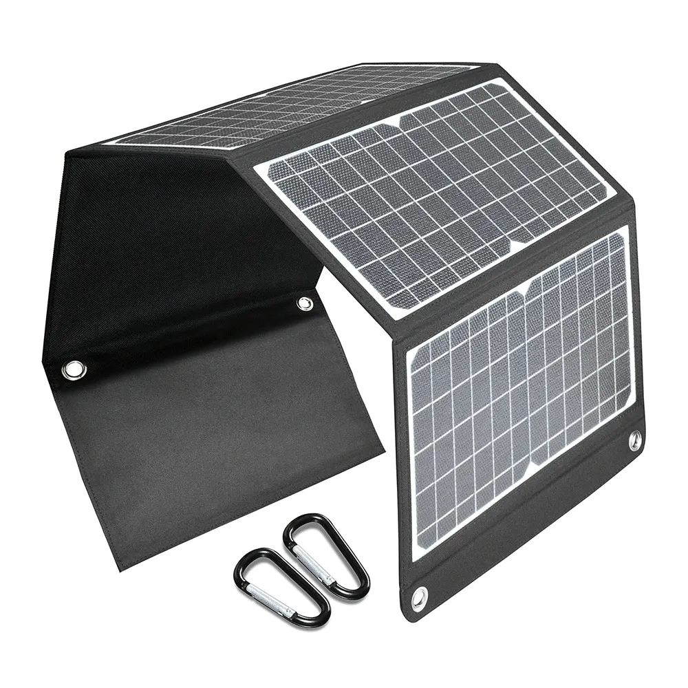 Bolsa dobrável solar 30 W portátil placa de carregamento à prova d'água ao ar livre camping celular banco de energia multifuncional