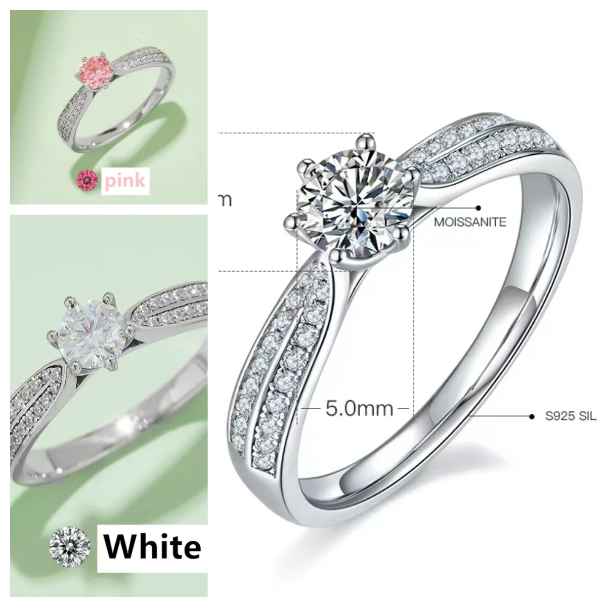 Diamentowy pierścień dla kobiet desiner pierścień miłosny Pierścień Złoty Pierścień Red Moissanite Pierścień Weddna Pierścień Pierścień Designer Pierścionki zaręczynowe Pierścionki zaręczynowe Hurtownicy M06B 5A Jakość