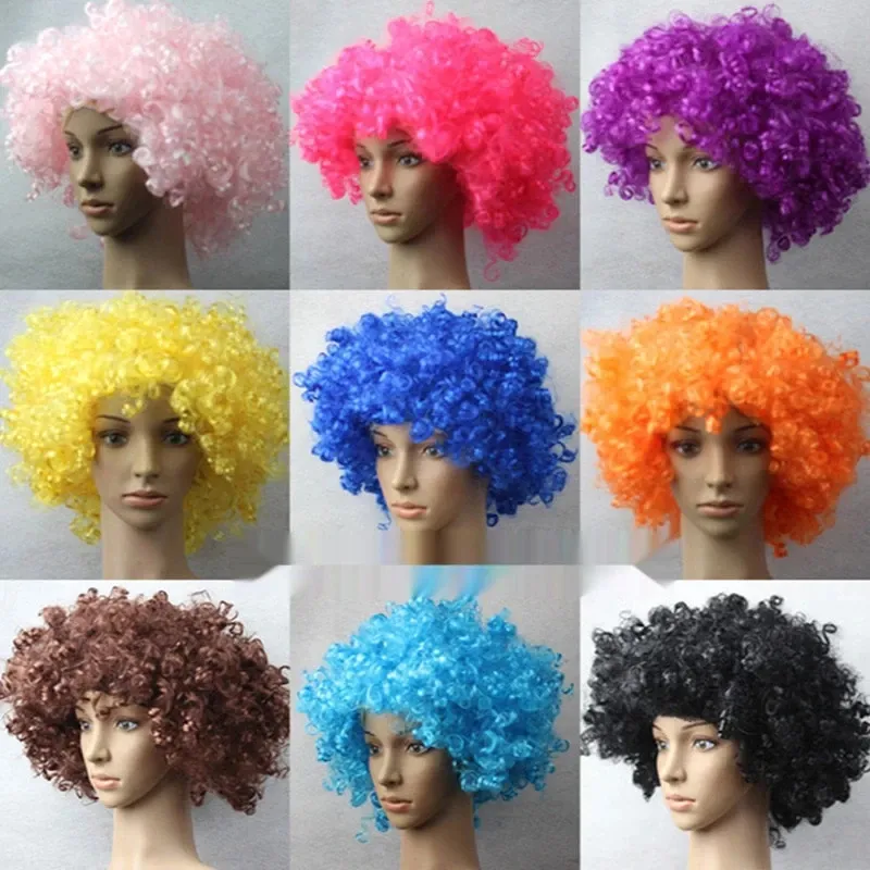 Perruques Afro, Perruque Bouclée Ronde Carnaval Enfants Adulte Explosion Chapeau De Cheveux Fête Des Enfants Accessoires Fluffy Funny Clown Fans Couvre-chef