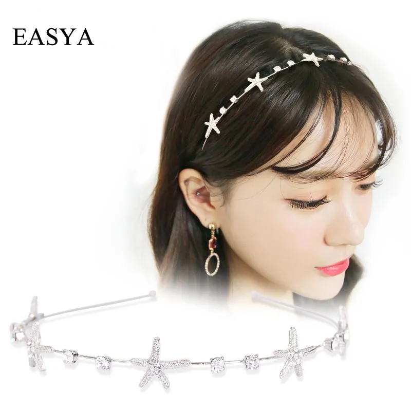 Clipes de cabelo Barrettes Easya Simple Fashion Hair Band Jóias Rússico Starfish Farda de cabeça para mulheres Acessórios de roupas de cabelo elegantes meninas