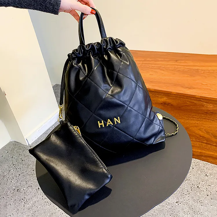 Kadınlar 22 cc çantalar lüks orijinal deri sırt çantası okul çantası moda seyahat tasarımcısı kitap çantası yaz omuz siyah çanta arka paketi erkek çapraz gövde debriyaj kitap çanta