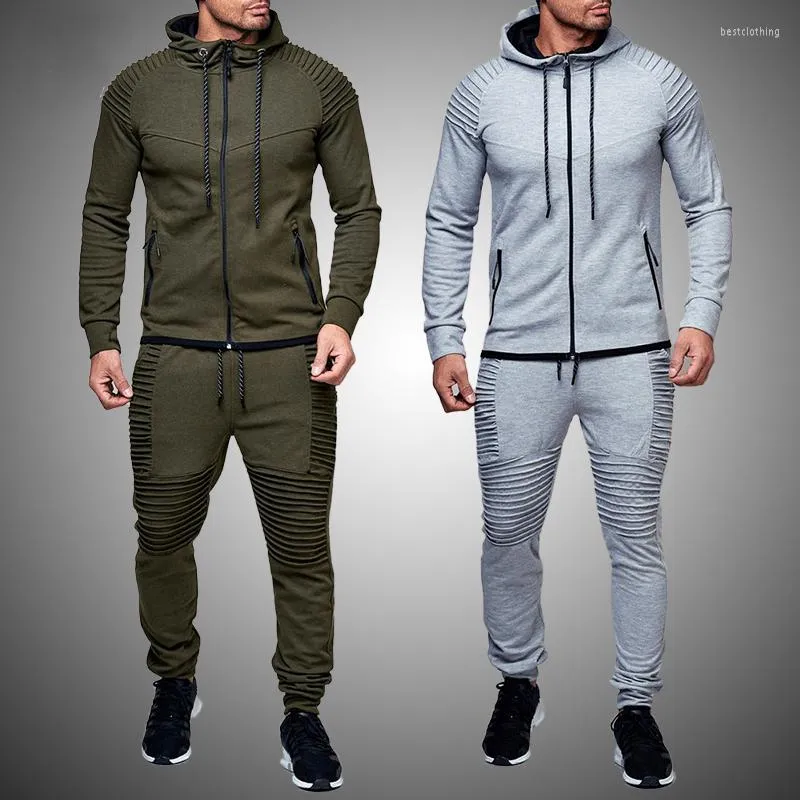 Men's Tracksuits Spring And Autumn Casual Sports Suit Trendy Fashion Hooded Sweater Solid Color