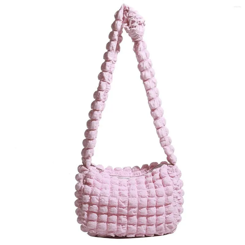 Bolsos de noche 2023 Plaid acolchado Puff Bubble Fabric Hobo Bag Peso ligero plisado Wpmen Bolso grande Travel Street Shoulder Purse Cloud