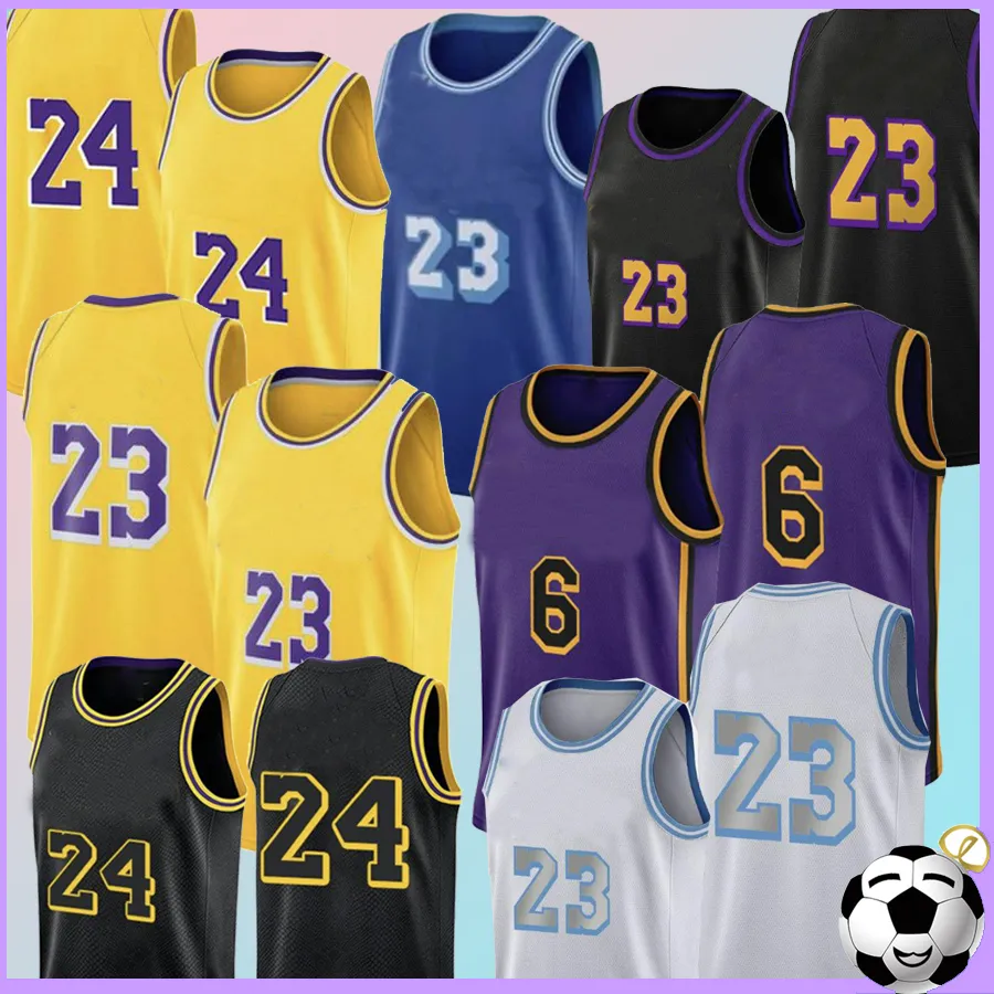 Maillots de basket-ball pour hommes 6 23 James 24 BRTANT Maillots de basket-ball pour hommes Bryant Lakers cousus 8 24 sports de plein air Nouveaux hommes haut