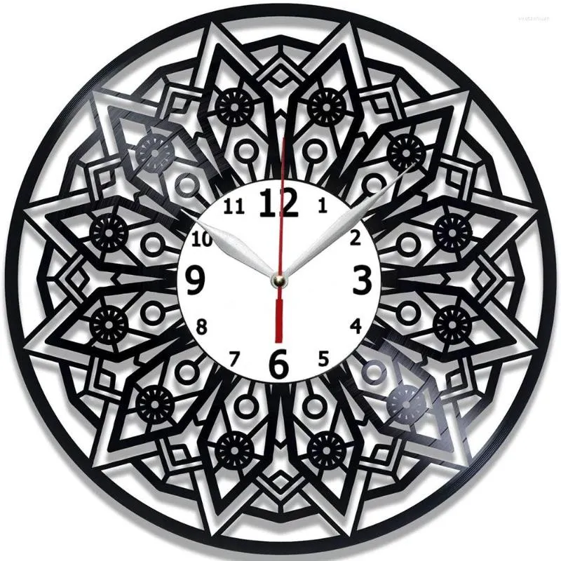 Relógios de parede Mandala Record Relógio 12 polegadas - Presente para menina Ideia Mulher decoração de casa feita à mão
