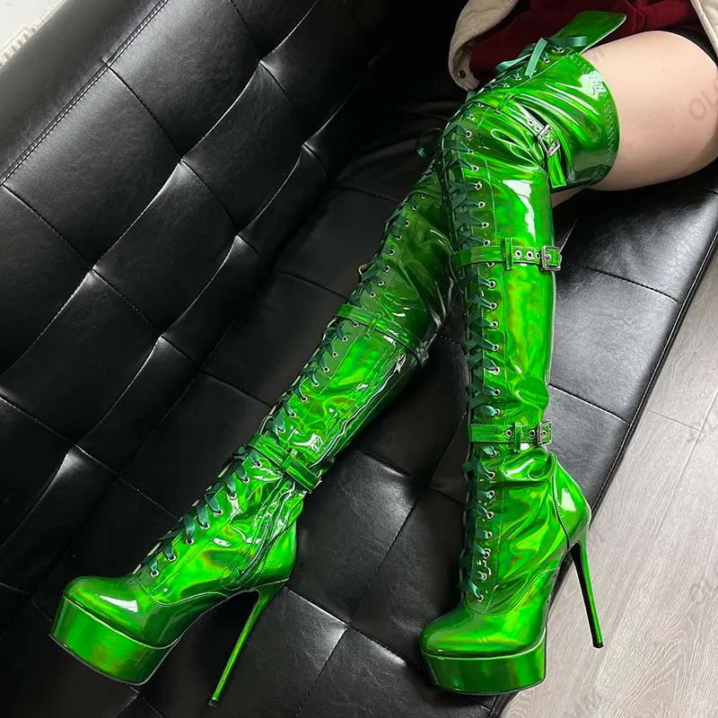 Hunter green thigh high boots sale