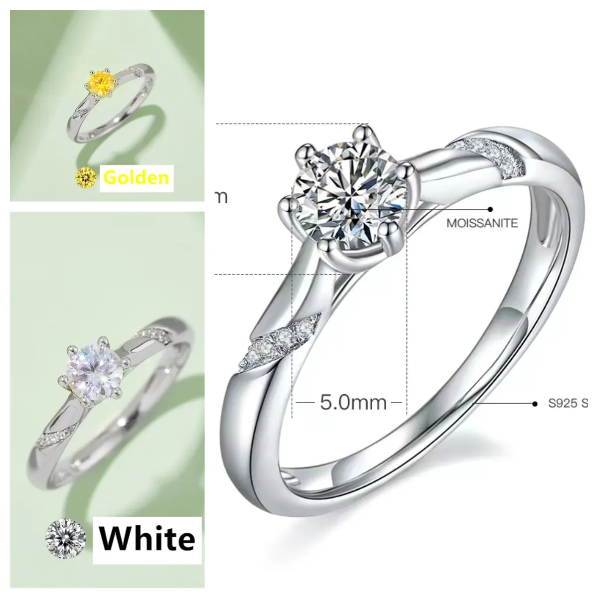 Gold ring diamond ring for women desiner ring love rings white moissanite ring wedding band ring designer jewlery engagement rings factory wholesales M08B